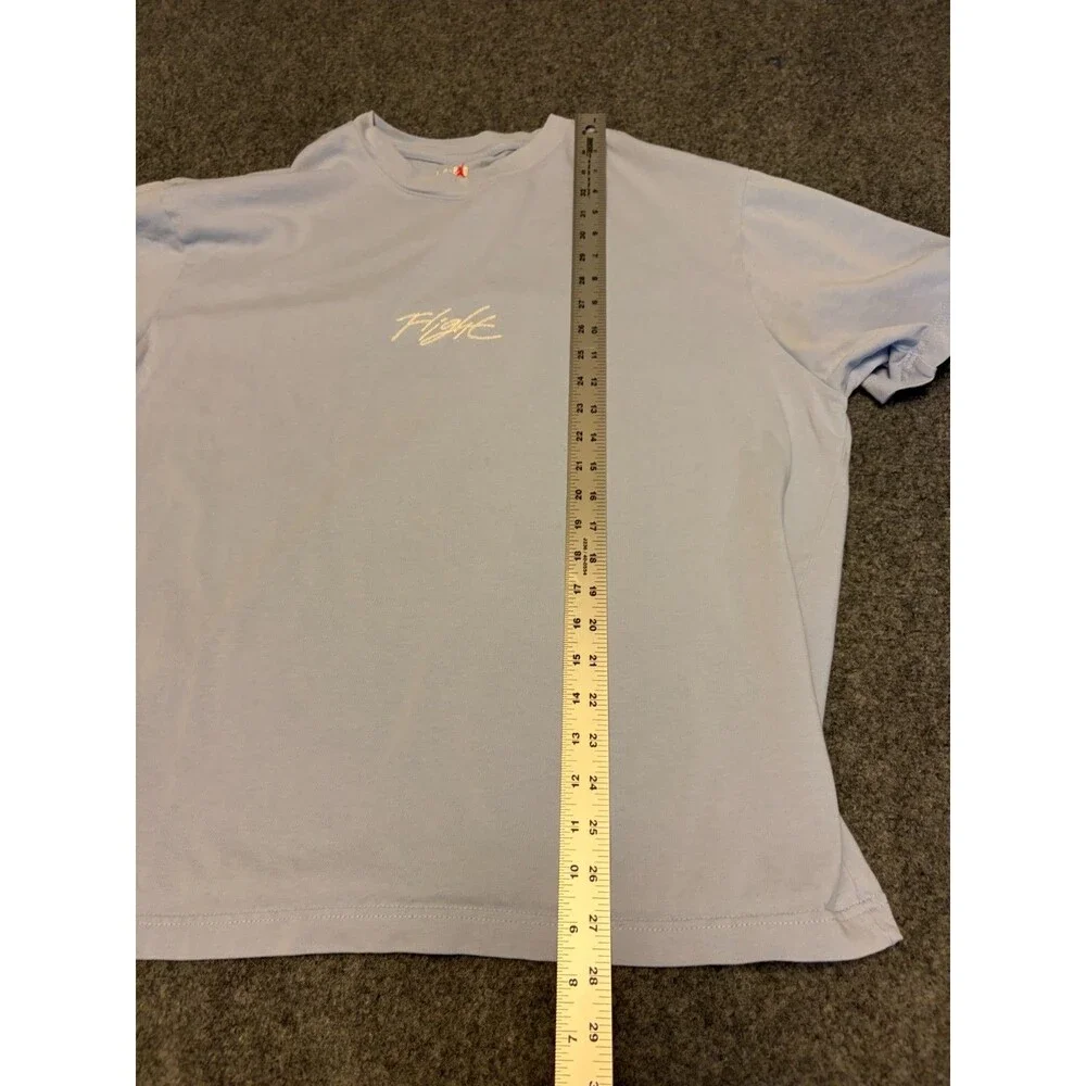 Jordan Flight T-Shirt XL Light Blue 100% Cotton Embroidered Script Jumpman
